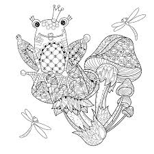 Frog coloring pages for adults are a great way to show your creativity. Hand Drawn Doodle Outline Magic Mushrooms And Frog Princess Decorated With Floral Ornaments Sketch For Tattoo Poster Children Or Adult Coloring Pages Tasmeemme Com