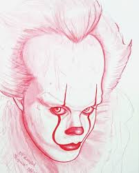 Amazing Drawing Of Bill Skarsgard As Pennywise Joker Art Drawing Horror Drawing Scary Drawings
