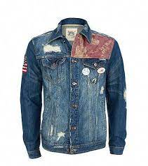 Decibel Mens Denim Jacket With Patches Blue Denim Jacket Denim Jacket Patches Jackets