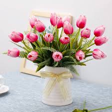 Buy seasonal gifts, cards, party supplies & more. Yiliyajia Artificial Tulips Flowers With Ceramics Vase Fake Tulip Bridal Bouquets Real Touch Flowers Arrangement For Home Table Wedding Office Decoration Red Buy Online In Antigua And Barbuda At Antigua Desertcart Com Productid 78699023