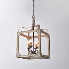 Dangle & chandelier 17km vintage brown wood drop earrings for women elegant gold geometric round wooden earring female jewelry. French Country 4 Light Square Lantern Chandelier Metal And Wood In Antique Gray Antique Gold