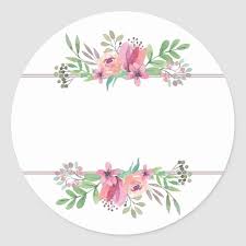 Watercolor Flowers In Pink Circle Address Sticker Zazzle Com In 2020 Floral Border Design Watercolor Flowers Flower Circle