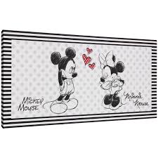 Dieser wunderschöne kunstdruck auf leinwand wird ihr zuhause aufpeppen. Wandbild Keilrahmen Kunstdruck 33x70 Disney Minnie Und Mickey Maus Schwarz Weiss