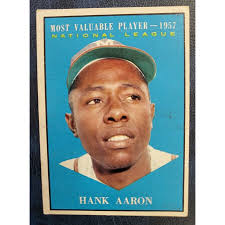 1961 Topps Hank Aaron Most Valuable Player National League Card #484 Vintage