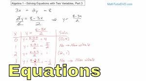 Move the variables to different sides of the equation. 03 Solving Equations With Two Variables In Algebra Part 3 Youtube