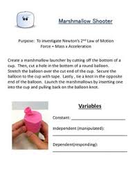 Newton S 2nd Law Marshmallow Launcher Newtons Laws Of Motion Newton Force And Motion