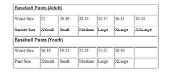 Under Armour Softball Pants Size Chart