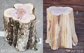 Diy Tree Stump Side Tables A Beautiful Mess Tree Stump Furniture Diy Tree Diy Outdoor Furniture