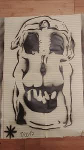 Stencil I Made Today Of The Halsman Dali Skull Spray Paint On Lined Paper Album On Imgur