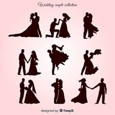 Elegant bride and groom silhouettes made with love, in silhouettes worked out every detail, added floral elements, which gives a special tenderness and romance. Bride Groom Silhouette Images Free Vectors Stock Photos Psd
