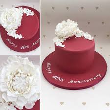 Simple 40th wedding anniversary cake. Handmade Cakes Simple Pretty Cake For A Ruby Wedding Anniversary Congratulations Dawn And Mick Rubyanniversary Rubyanniversarycake Cake Weddinganniversary 40thanniversary Love Wedding Anniversary Handmadecakes Sugarart