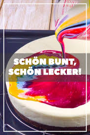 Dieser Kasekuchen Erstrahlt Ohne Backen In Farbenfrohem Glanz Kasekuchen Einfach Backen Kuchen