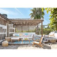 Suspension En Macrame Ecru 5 Pots En Verre Maisons Du Monde Plancher De Patio Canape Jardin Patio Pergola