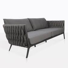 The Bianca Outdoor Rope Sofa In Coal Offers Comfort Along With A Unique Woven Design An Aluminum Fr Furniture Aluminum Furniture Outdoor Furniture Collections