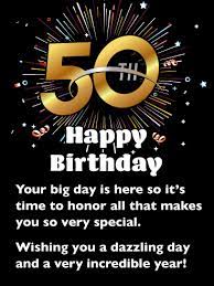 You are so charming and you have such a positive outlook on life; A Dazzling Day Happy 50th Birthday Card Birthday Greeting Cards By Davia