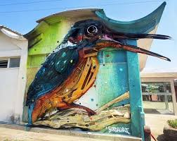 Artur Bordalo Sculpts Colorful 3d Animal Murals Out Of Recycled Trash On City Streets Trash Art Murals Street Art Amazing Street Art