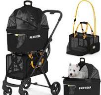 PAWZIDEA Double Pet Stroller with 2 Detachable Carrier, Lightweight  Portable Travel Crate & Car Seat Combo & TSA-Approved Expandable Carrier,  Foldable ...
