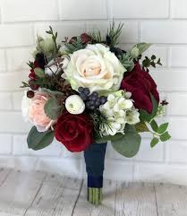 Wedding Bouquetbridal Bouquetburgundy Navy Etsy Burgundy Wedding Flowers Navy Wedding Flowers Wedding Flower Arrangements