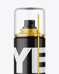 Download Spray Can With Straw Mockup In Bottle Mockups On Yellow Images Object Mockups PSD Mockup Templates