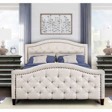 *by completing this form you're signing up to receive our emails and can unsubscribe at any time. Beige Grand Scale Camelback Tufted Upholstered Bed With Nailhead Trim Overstock 30272464 Queen
