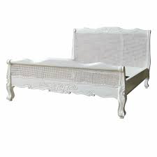 Crafted hardwood solids with maple veneers. Louis Rattan Low Foot Board Bed Super King Repro Furniture Company