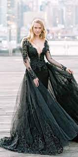 Deep V Neck Long Prom Dress Black Prom Dress With Lace Cr 4523 Bachelorettepartygames B Black Wedding Gowns Black Wedding Dresses Black Prom Dress
