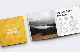 Mock up for presentation your book. Square Book Cover Mockup Medialoot