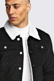 Corduroy Jacket With Borg Collar Boohooman Usa