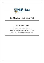 Wong & partners advised ib vogt gmbh on its solar photovoltaic power plant project. Part A Bar Course 2012 Company Law