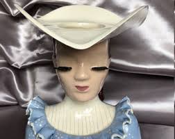 Vintage Betty Lou Nichols Head Vase "Mary Lou" 8 1/4" x 7"