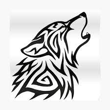 Tribal Wolf Howl Sticker By Hareguizer Tribal Wolf Tattoo Tribal Wolf Tribal Drawings