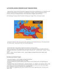 Apakah kepercayaan masyarakat rom terhadap pembinaan tempat mandi awam? Latar Belakang Kemunculan Tamadun Rom