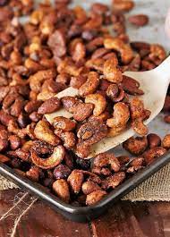 Roasting Barbecue Mixed Nuts On Baking Sheet Image Healthy Snacks Easy Snacks Cranberry Almond Energy Bites