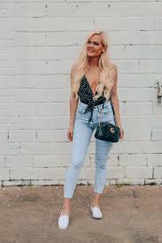 Spring Fashion Polka Dot Bodysuit Spring Fashion Inspo Light Jeans Outfit Little Mermeg Blog Fashion Light Jeans Outfit Spring Fashion