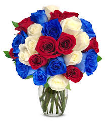 Red white and blue flowers for pots. Two Dozen Red White Blue Roses At From You Flowers