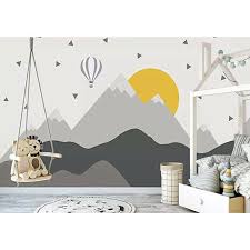 Download and use 30,000+ wall stock photos for free. Hot Air Balloon Kids Mountain Textile Wallpaper In 2021 Kids Bedroom Walls Kids Room Murals Kids Wall Decor