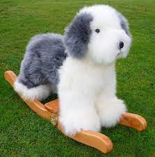Old English Sheepdog Genuine Sheepskin Rocker Fluffy Etsy Old English Sheepdog English Sheepdog Sheepdog