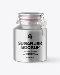 Download Metallic Sugar Jar Mockup In Jar Mockups On Yellow Images Object Mockups PSD Mockup Templates