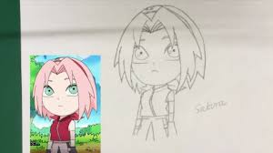 How to draw anime (Guidelines) | Sakura Haruno Naruto SD ナルト SD  ロック・リーの青春フルパワー忍伝 春野サクラ 描き方 - YouTube