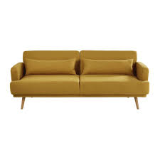 Canape Lit 3 Places Jaune Moutarde Elvis 350 Maisons Du Monde Lit 3 Places Canape Lit Draps De Luxe