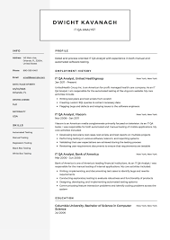 You can edit this business analyst resume example to get a quick start and easily build a perfect resume in just a few minutes. It Qa Analyst Resume Guide 12 Templates Pdf Download 2020