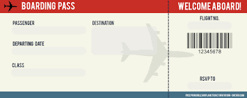 Download this fun kids' airline ticket template to invite friends to your child's next birthday party. Free Airplane Ticket Birthday Invitation Templates Ticket Invitation Birthday Airplane Tickets Airplane Invitation Birthday