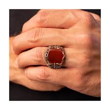 Classic sterling silver engagement ring with round cut center cz stone with 8 brilliant side accent czs. Green Aqeeq Stone Handmade 925 Sterling Silver Ring