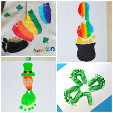 Patrick's day activities with pete the cat | babies to bookworms. St Patrick S Day Footprint Handprint Crafts For Kids Crafty Morning