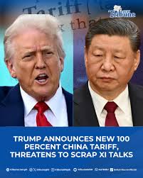 US President Donald Trump announced an additional 100 percent tariff