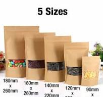 Kraft Paper Bag / Window Stand Up Pouch Zip Lock Resealable Heat Seal  Display | eBay