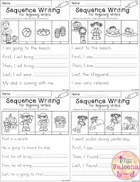 Sequencing Worksheet First Grade August Sequence Writing For Beginning Writers In 2020 Sequencing Worksheets Sequence Writing Story Sequencing Worksheets
