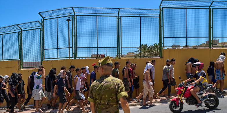 A view of a border crossing point between Spain and its neighbors as authorities tighten security measures.