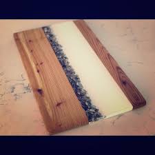 This beautiful wooden tray is decorated with epoxy resin which looks just like the sea. Live Edge Artistry Kitchen Handcrafted Epoxy Resin Serving Tray Wo Handles Poshmark