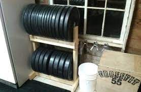 Diy Bumper Plate Storage Projects Garage Gym Organization Plate Storage Diy Gym Equipment Diy Home Gym